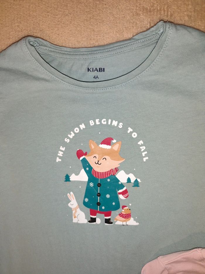 Lot 2 tee-shirts manches longues 4 ans Kiabi - photo numéro 2