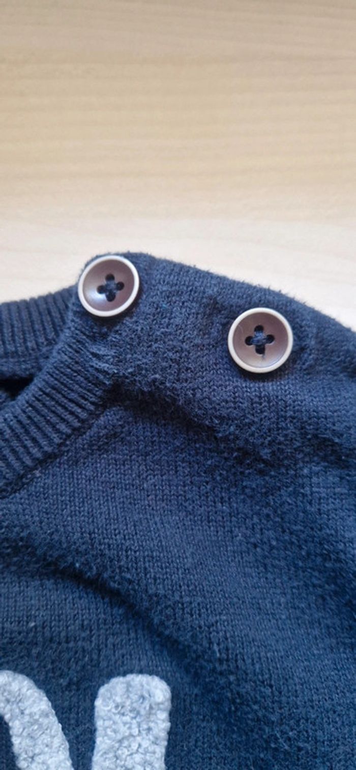 Pull bleu marine enfant 9 mois - photo numéro 3