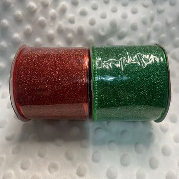✨ Lot de 2 rubans pailletés de Noël 🎄