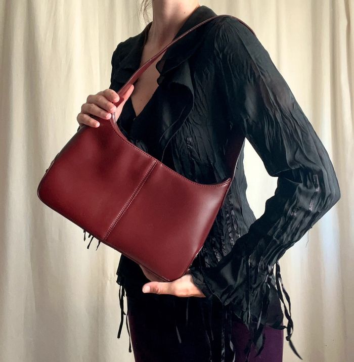 Sac à main burgundy similicuir vegan style y2k coquette - photo numéro 4
