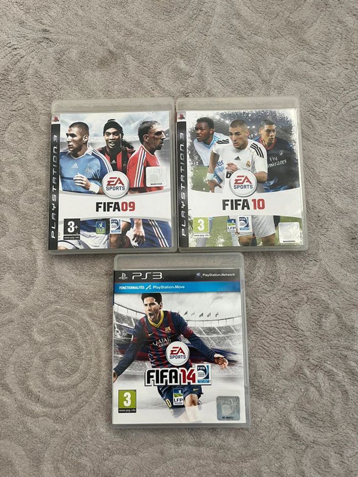 Jeux PS3 FIFA 09, 10 et 14 – Très bon état avec jaquettes