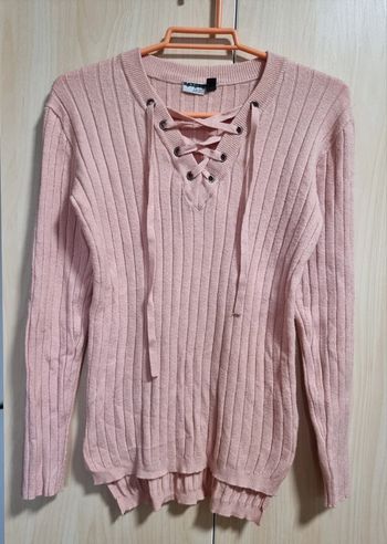 Pull rose col V