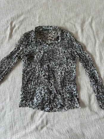 Chemise IKKS, taille 36 marron blanc