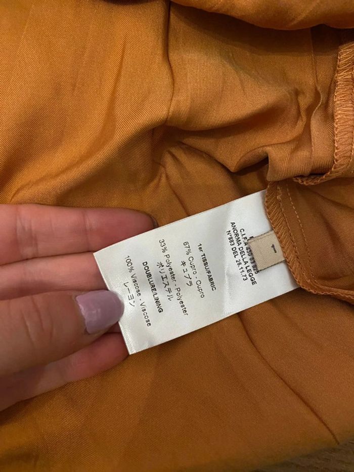 Robe style corset en soie marron caramel avec poches Cotélac Taille S - photo numéro 4