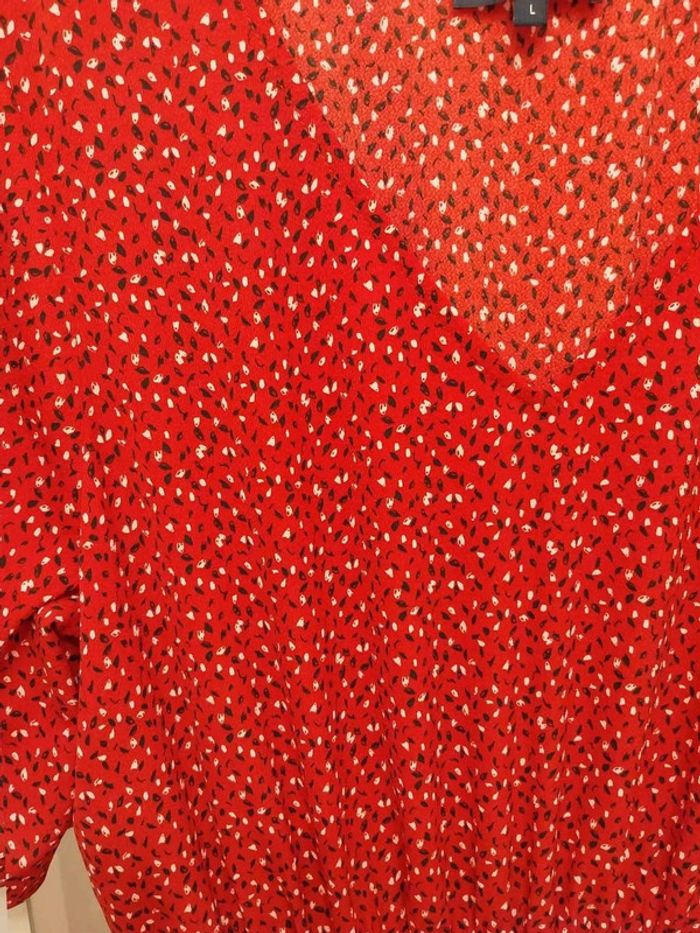 Robe fluide Rouge a motif Bonobo TL - photo numéro 3