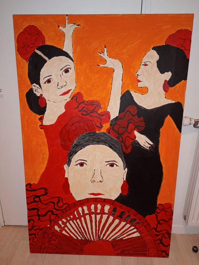 Grande peinture sur toile danseuse espagnoles