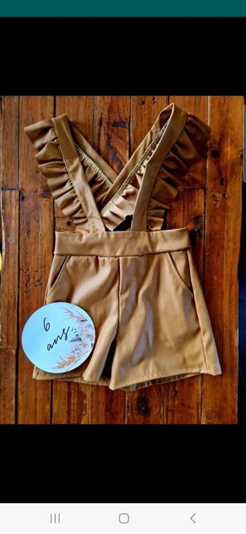 Salopette short simili cuir 6 ans