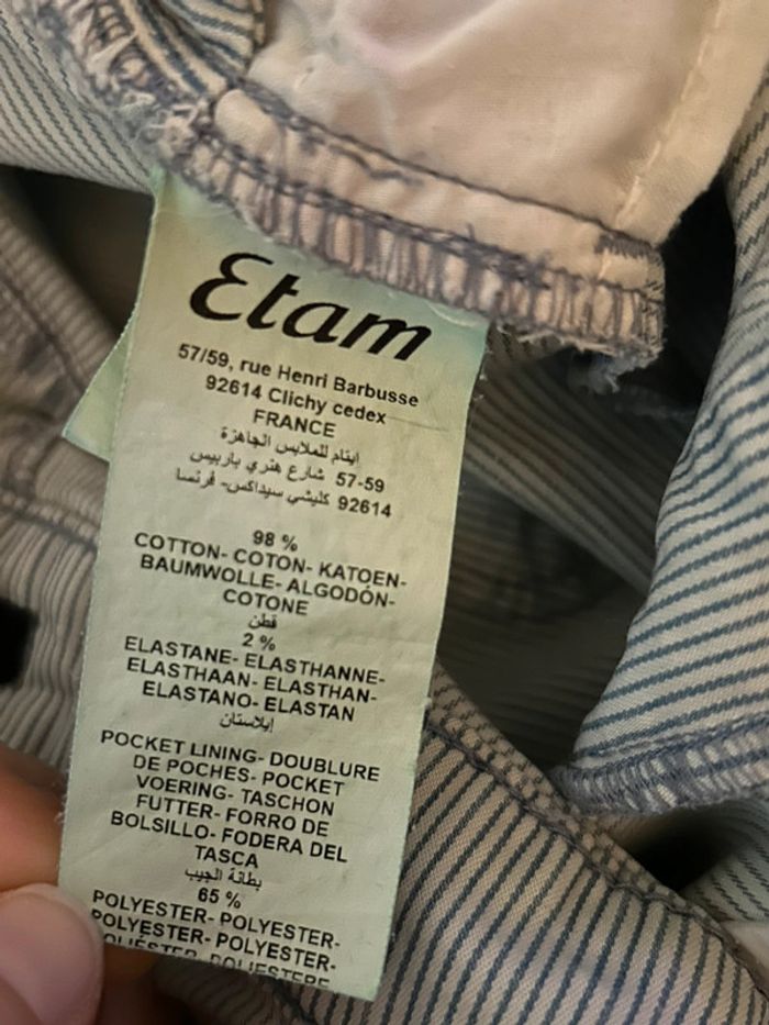 🩵Salopette longue rayée vintage 2000 Y2K white blue striped overalls🩵 - photo numéro 17