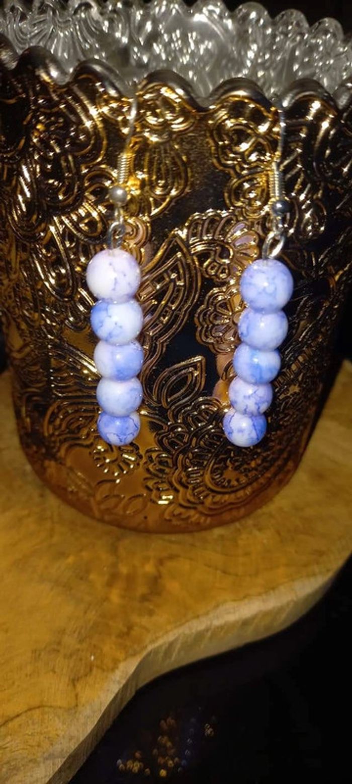 Boucle d'oreille lavande - photo numéro 2