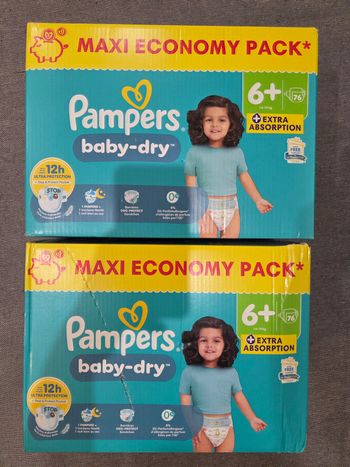 Lot de 2 Couches pampers taille 6+