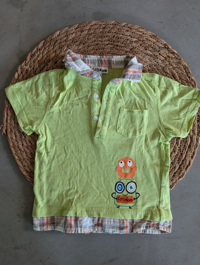 Tee-shirt col chemise garçon comme neuf 18 mois