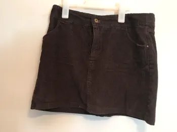jupe velours femme marron