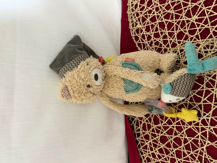 Peluche d'activité ours FEHN peluche d'éveil grelot POISSON - photo numéro 6