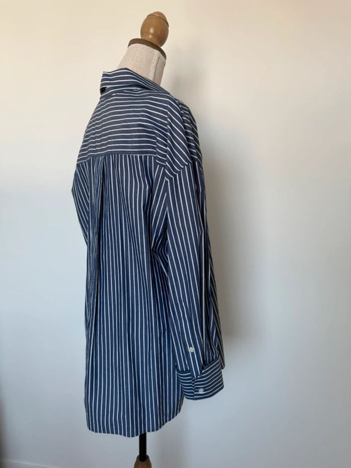 Chemise Zara S rayures camisa bleu blouse fluide Camicia Overhemd folder Blusa Camicetta femme donna - photo numéro 3