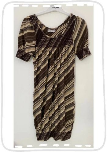 Zara Robe Rayures Marron Taille 36/S