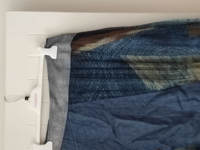 Jupe mi-longue femme T.3 – bleu/turquoise/marron, doublée - photo numéro 3