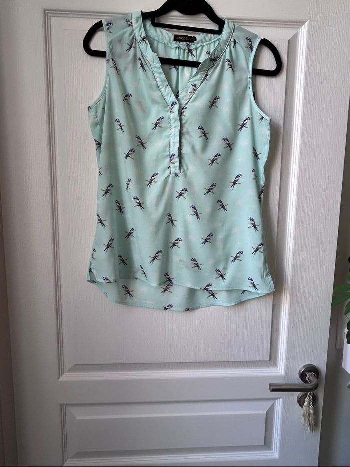 Blouse manches courtes, motifs  perroquets - photo numéro 8