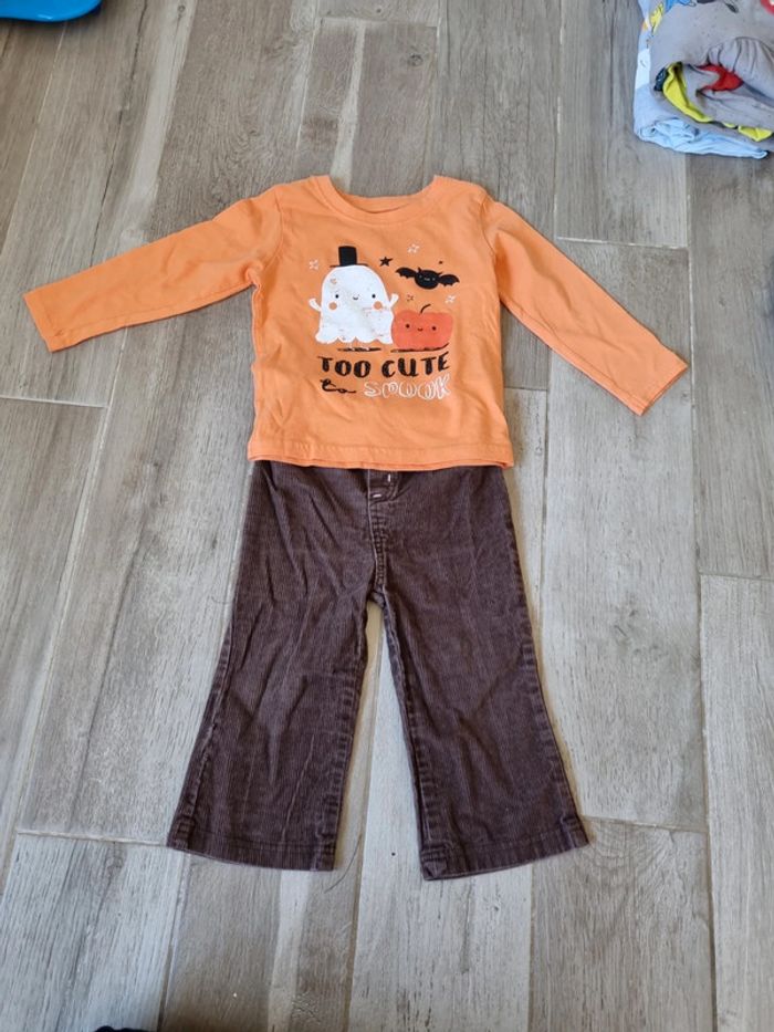 Ensemble pantalon velour et t-shirt manches longues 18 mois