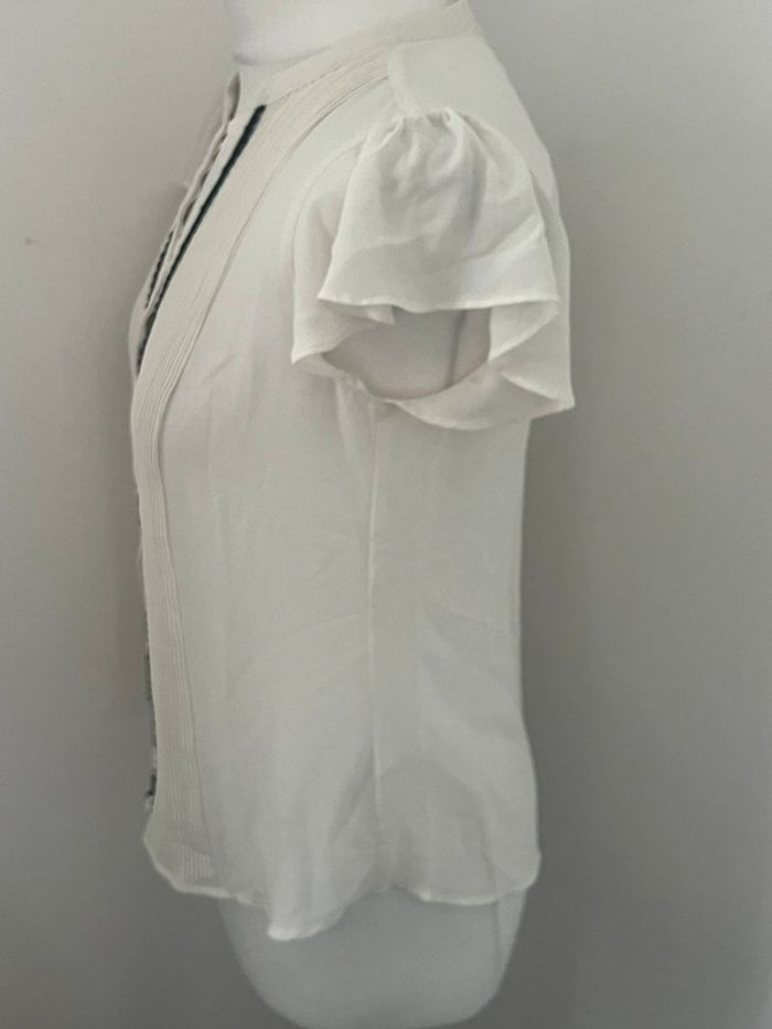 Blouse col en v écrue H&M S comme neuve - photo numéro 4
