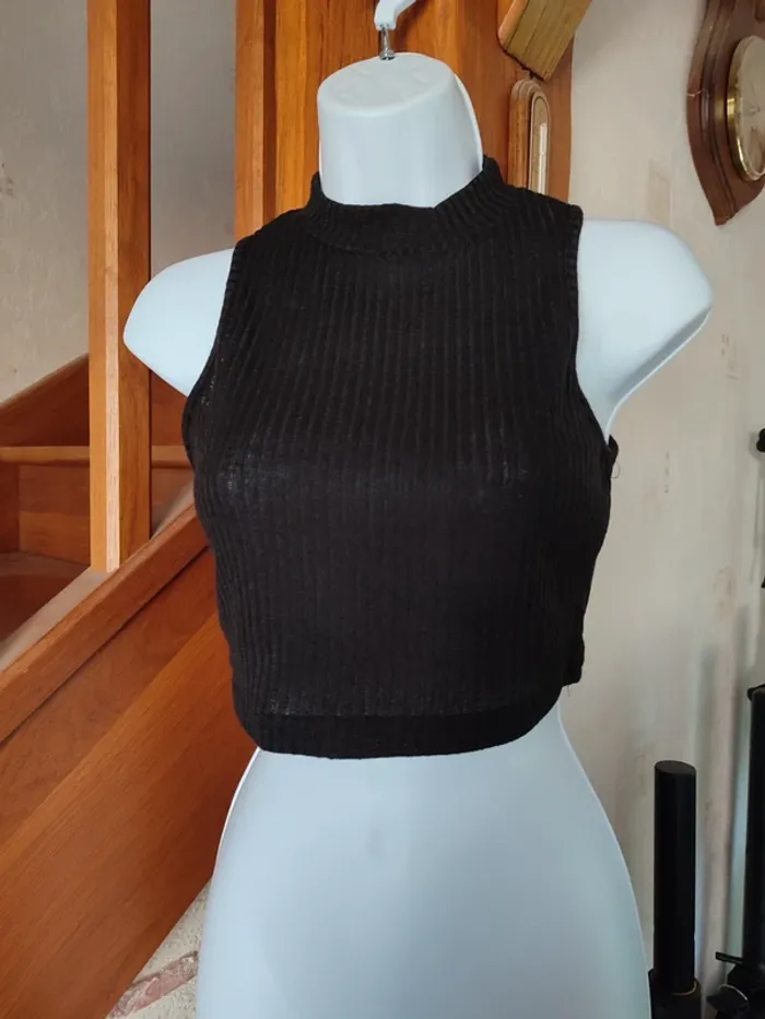 Crop top noir Shein Shein Beebs by Kiabi