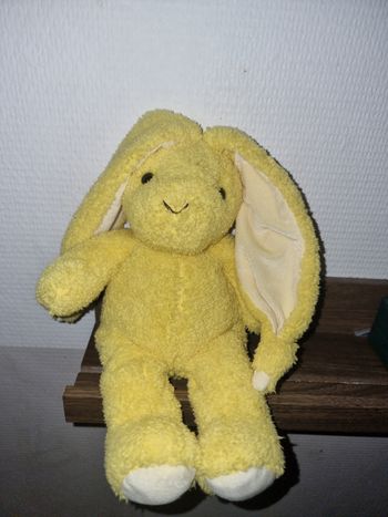 Doudou Peluche Lapin Jaune Ajena 