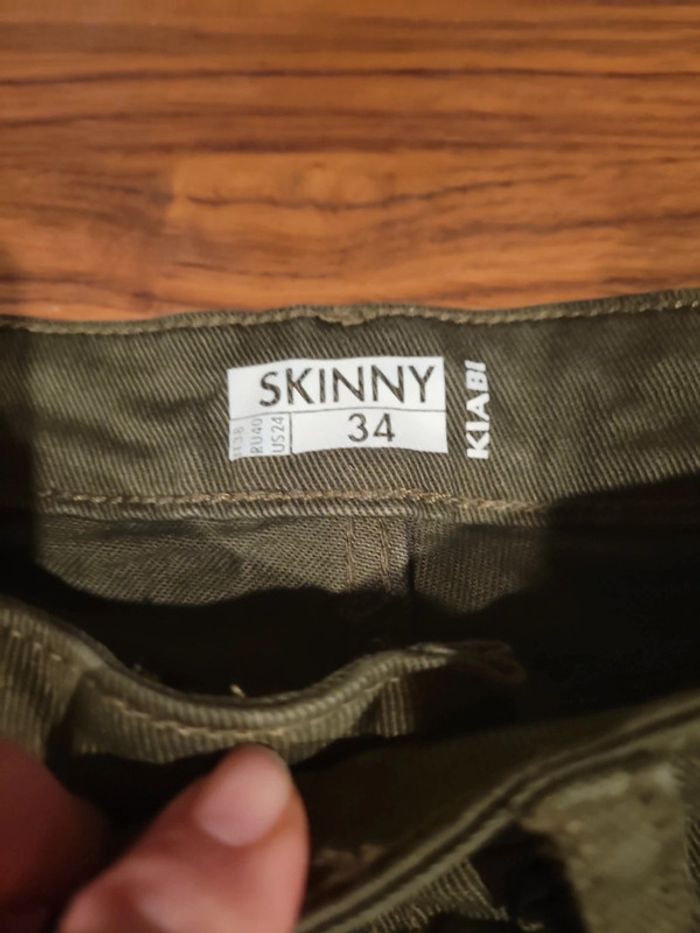 Jean skinny femme kaki taille 34 - photo numéro 3