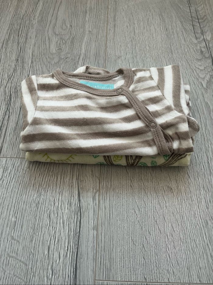 Lot de 2 pyjamas bébé Kitchoun & In Extenso – Naissance / 50 cm - photo numéro 2