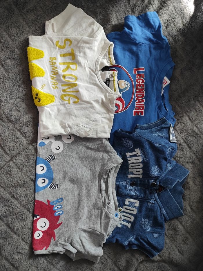 Lot tee-shirts manches courtes bébé 18 mois - photo numéro 2