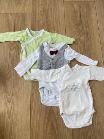 Lot de 3 bodys manches longues 1 mois