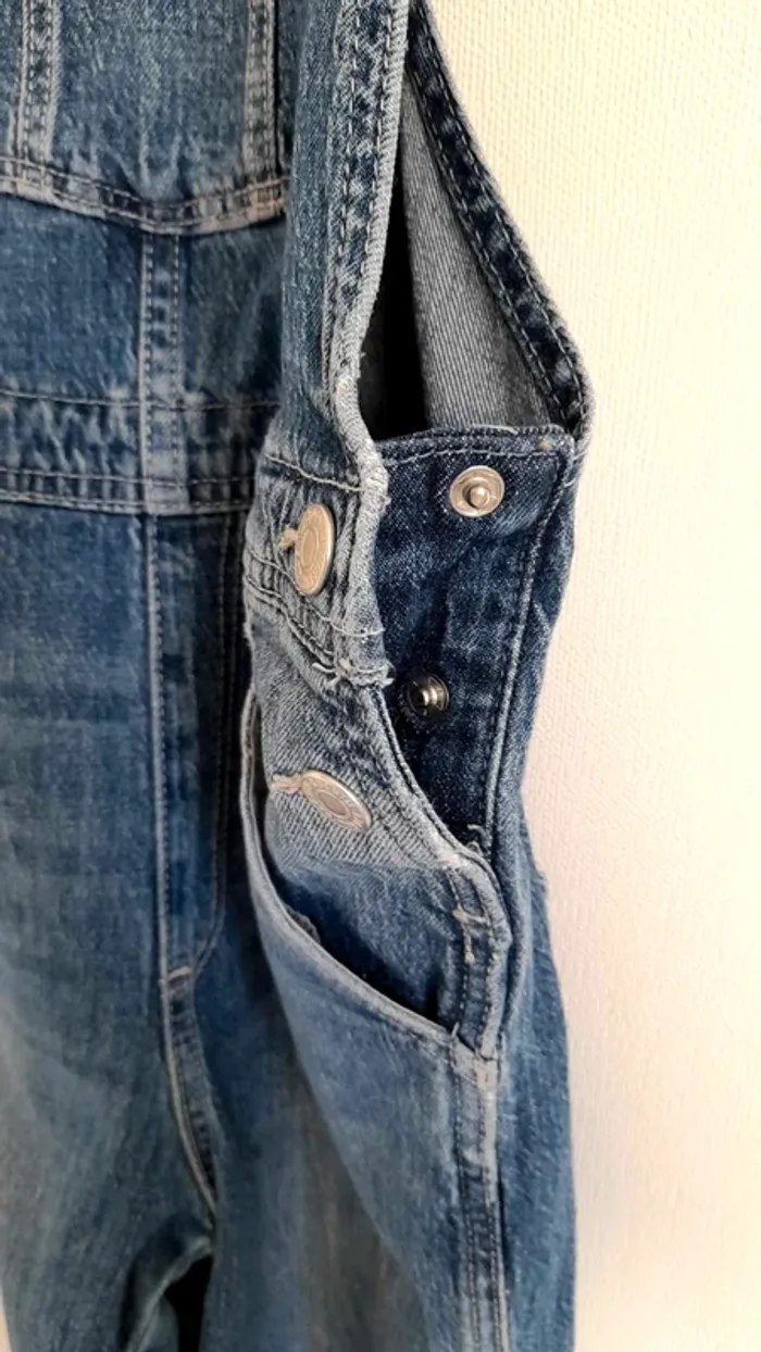 Salopette en jean bleu denim H&H 9/10 ans - photo numéro 3