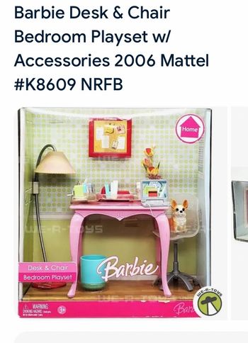 Barbie desk & chair bedroom playset barbie vintage