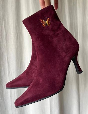 Vintage Lolita Lempicka bottines violine cuir effet daim made in Spain 🇪🇸 papillons - Pointure 39