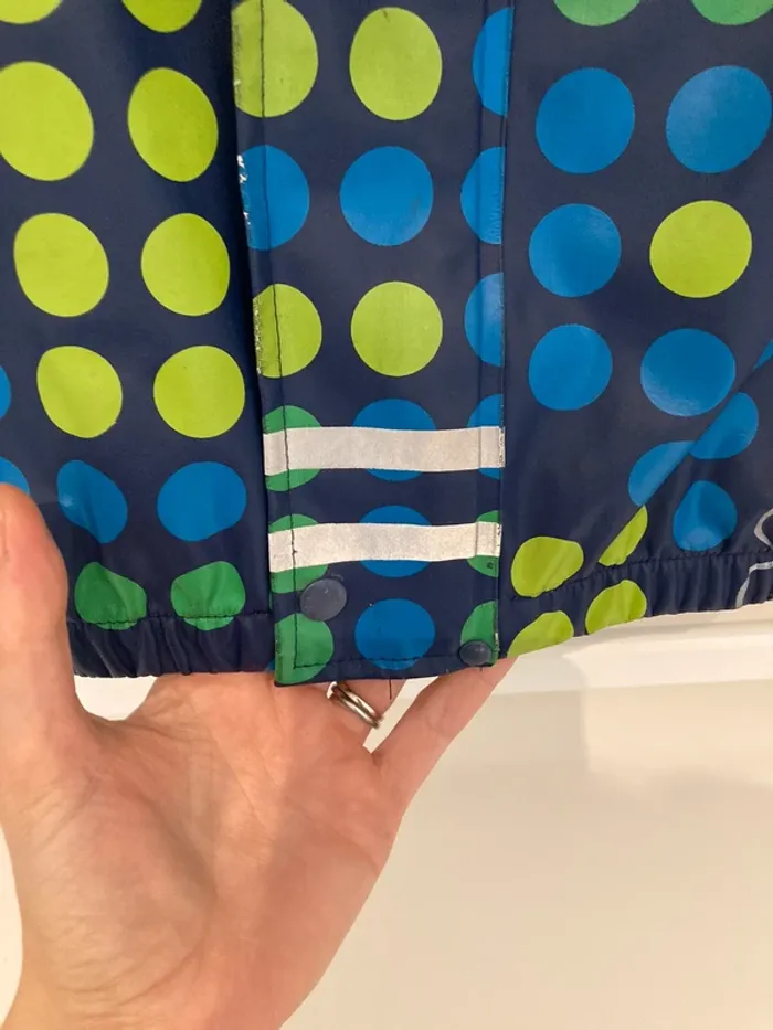 5 ans - imperméable ciré à pois Légo - capuchon amovible et motifs réfléchissants - photo numéro 4