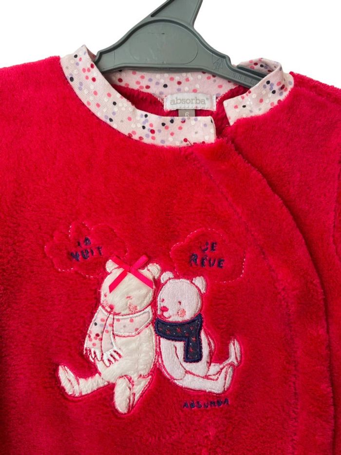 Pyjama chaud fuchsia en polaire douce - Absorba 6 mois (68cm) - photo numéro 2