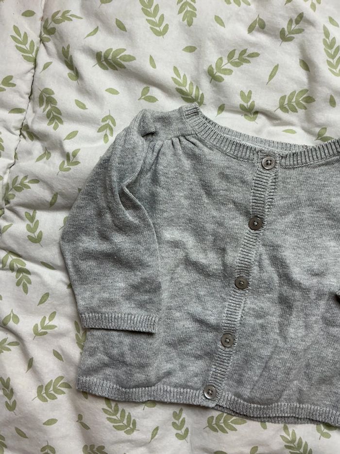 gilet léger gris avec paillettes vertbaudet 3 mois - photo numéro 4