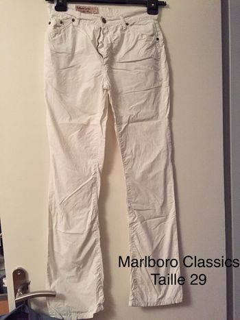 Pantalon blanc Marlboro Classics Taille 29