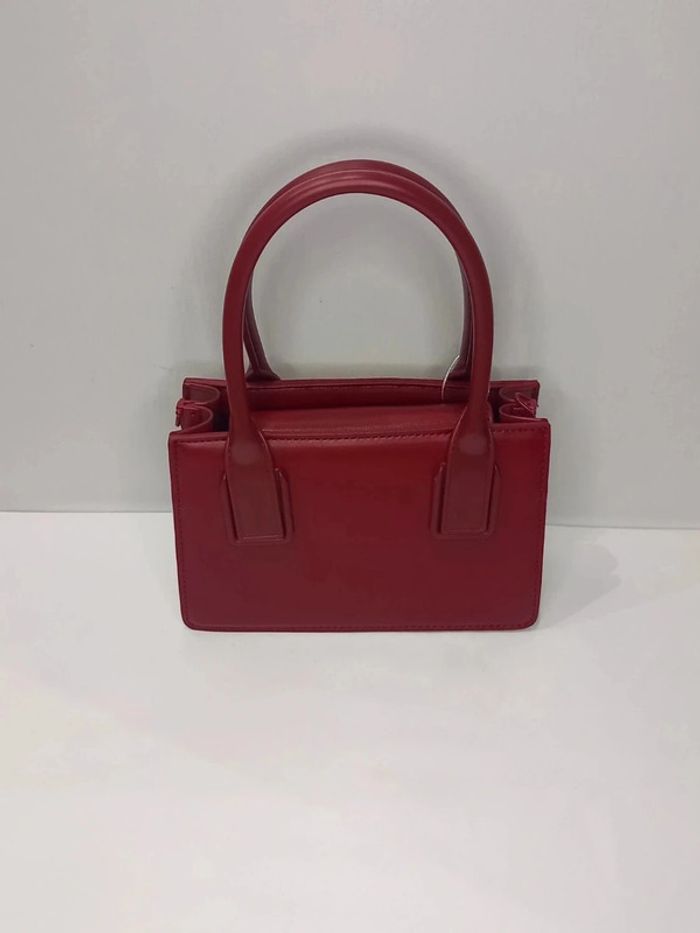 Sac à main Tom & Eva Rouge en similicuir et en tressé - photo numéro 2