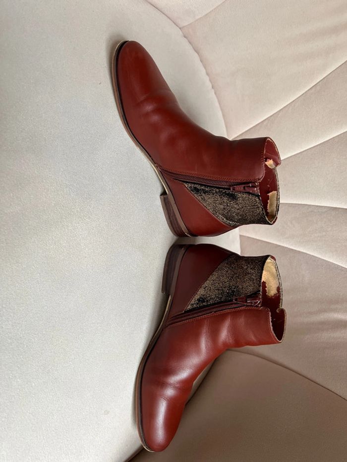 Bottines en cuir cognac taille 36 - Mellow Yellow - photo numéro 4
