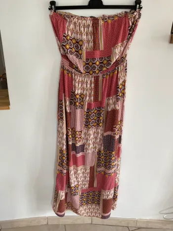 Robe sans bretelles New look imprimée ethnique multicolore