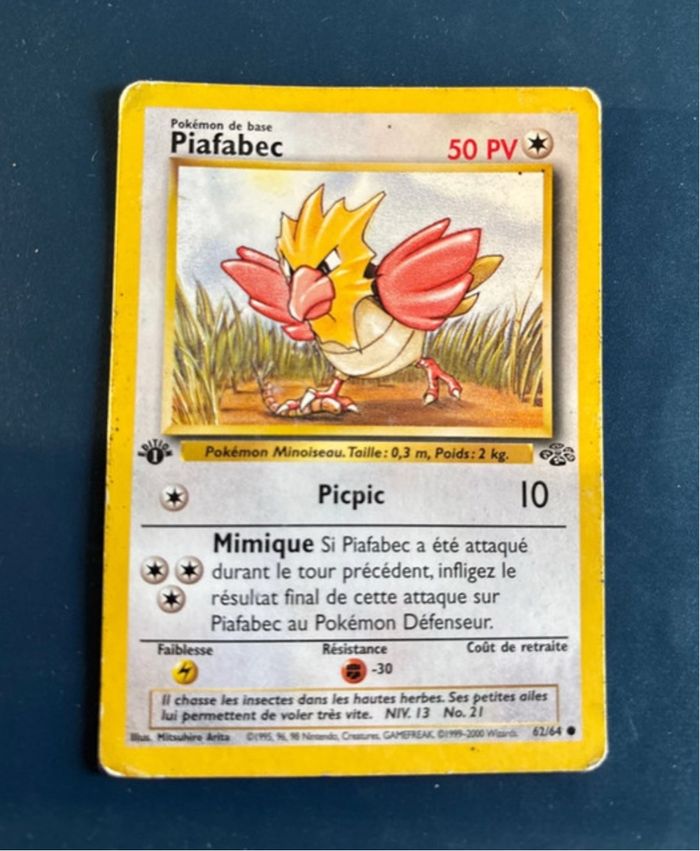 Carte Pokémon Wizards Piafabec Jungle 62/64 Édition 1