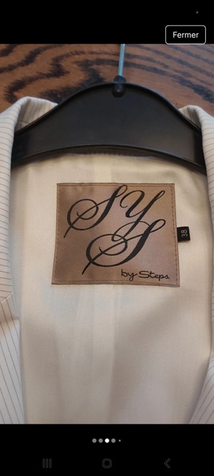 Jolie Blazer blanc lignée by Steps taille 38 - photo numéro 3