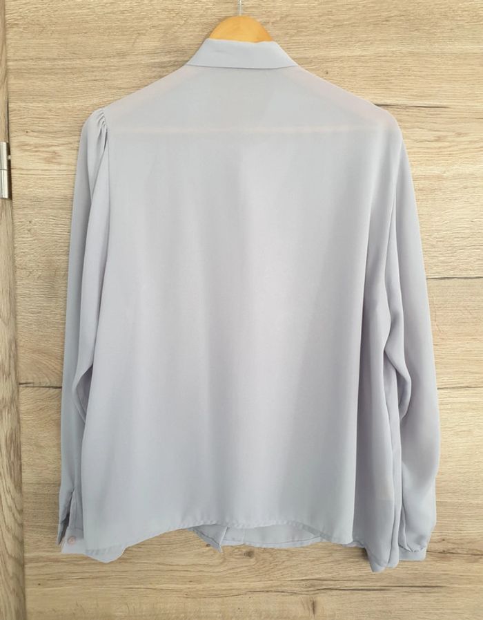 Chemise fluide grise broderie vintage - photo numéro 4