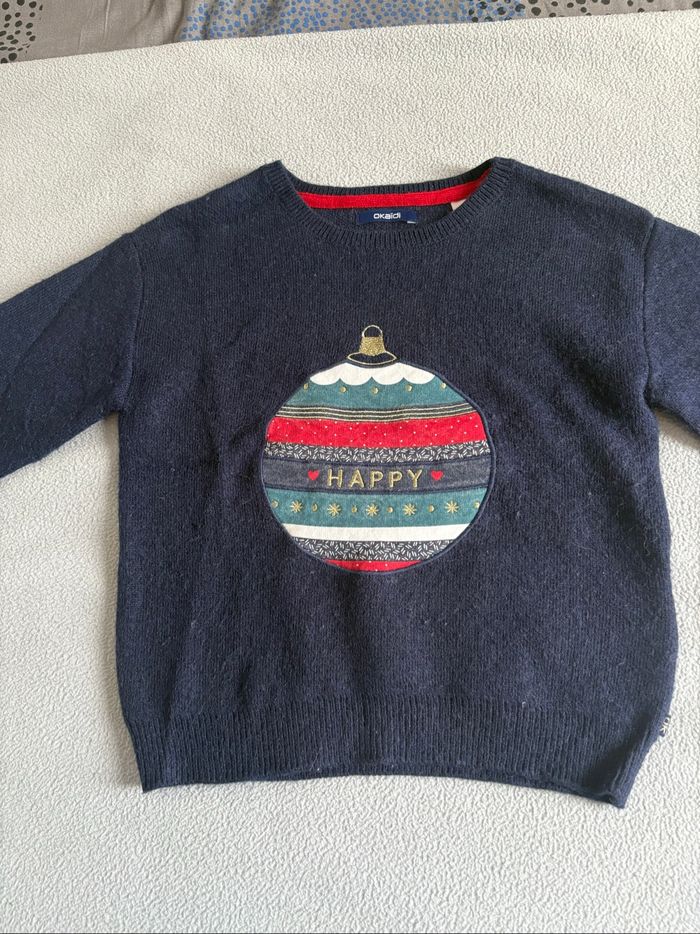 Pull Okaïdi bleu marine Noël - photo numéro 2