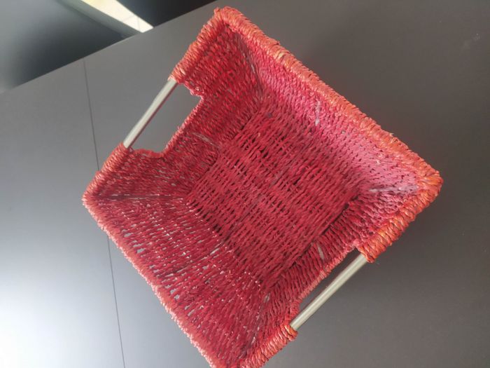 Panier bordeaux et métal - photo numéro 6