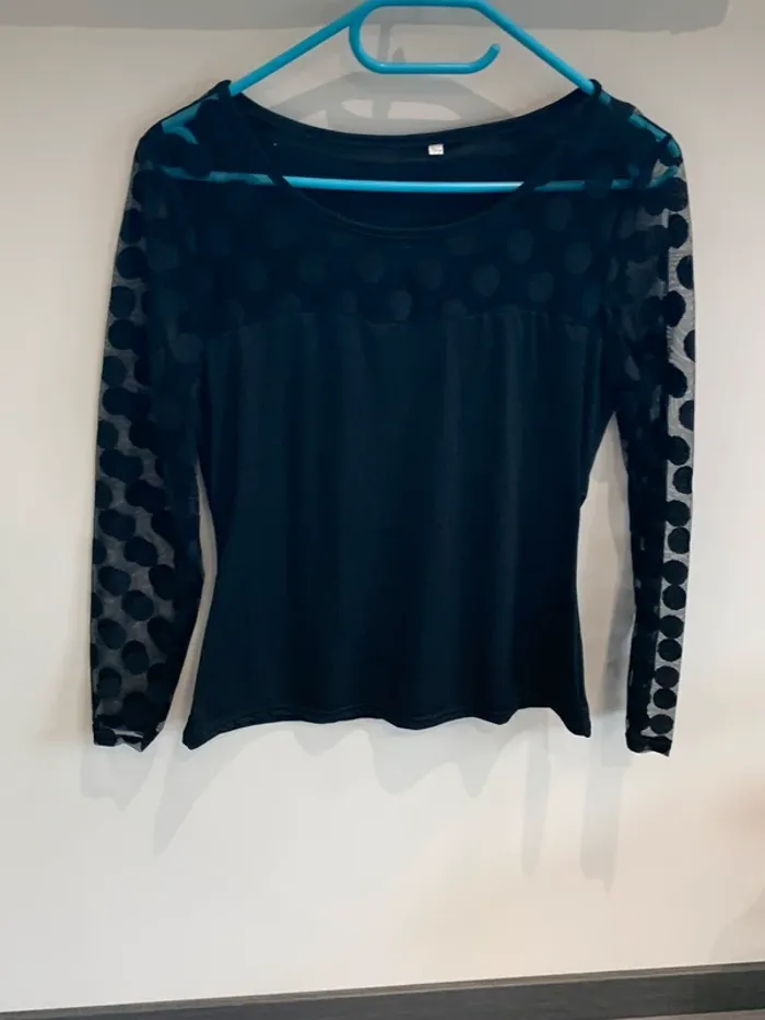 Blouse noir à pois