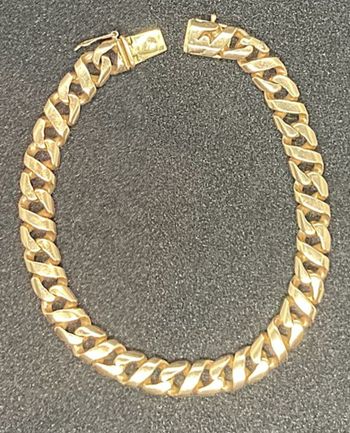 Bracelet gourmette massive or jaune 18 carats 750 H/F mixte joaillier JK