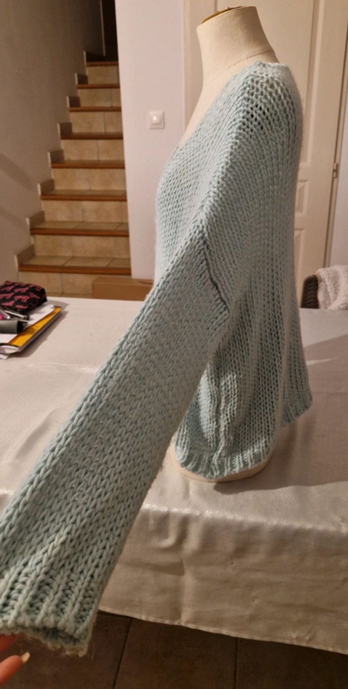 Pull Made in italy bleu clair grosse maille - photo numéro 5