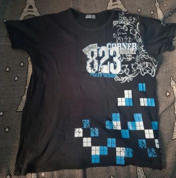 T-shirt noir imprimé taille XL