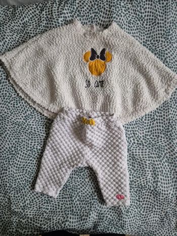 Ensemble Minnie poncho + pantalon 6 mois fille Disney Baby