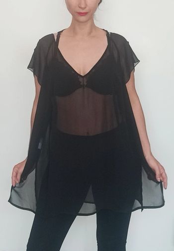 Blouse voile transparente grande taille
